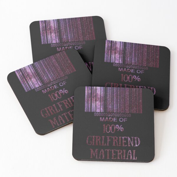 Item preview, Made Of 100% Girlfriend Material Red Starry Nights- Aesthetic Funny Barcode unique designed and sold by MAEffects.