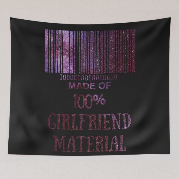 Item preview, Made Of 100% Girlfriend Material Red Starry Nights- Aesthetic Funny Barcode unique designed and sold by MAEffects.
