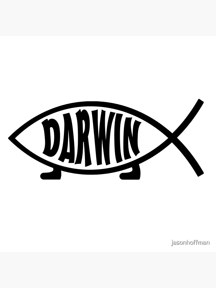"Darwin fish with legs symbol perfect for scientists / atheists