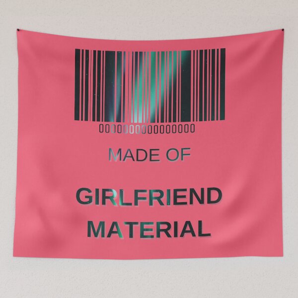 Item preview, Made Of Girlfriend Material Northern Lights- Funny Barcode unique designed and sold by MAEffects.