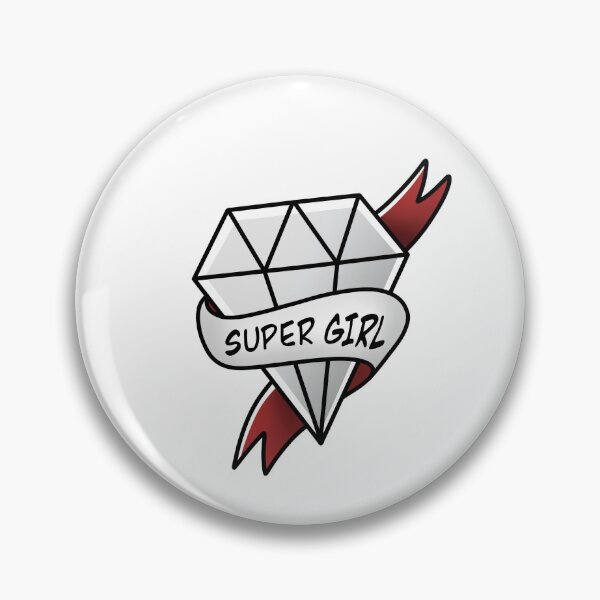 Item preview, diamond, super girl in neotraditional tattoo style designed and sold by chrystsina.