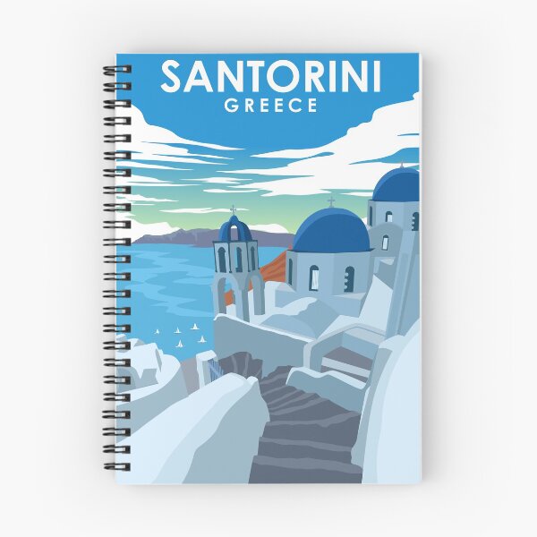 Item preview, Santorini Greece Vintage Minimal Travel Poster designed and sold by Stadify.