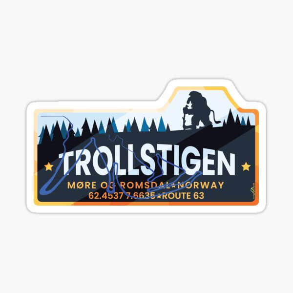 Item preview, Trollstigen The Troll Road Norway T-Shirt Sticker 01 designed and sold by OuterShellUK.