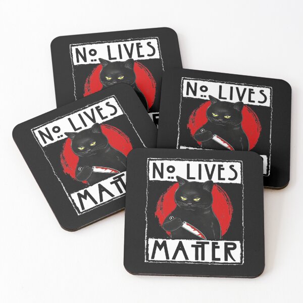 Item preview, Black Cat Knife No Lives Matter FUNNY HORROR MOVIES HALLOWEEN GIFT designed and sold by Adam Alomari.