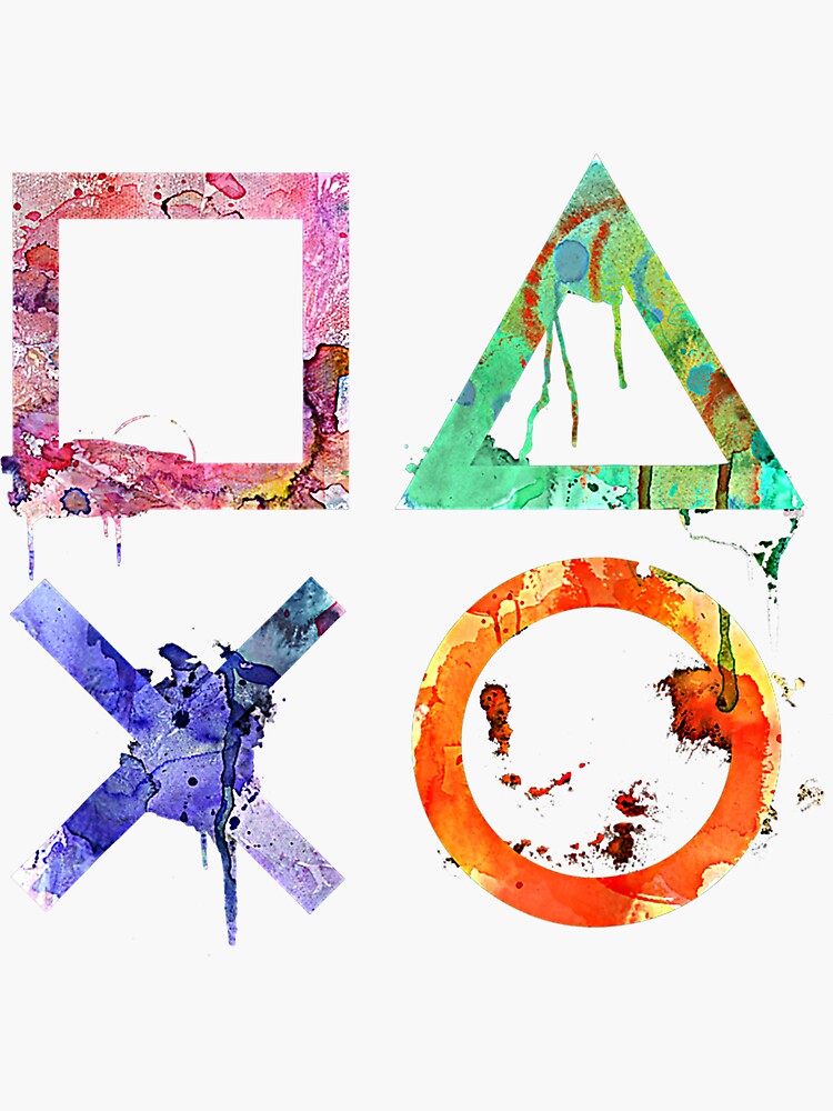 Playstation Watercolor Symbols T-Shirt Playstation Watercolor Symbols T-Shirt