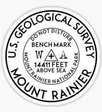 BENCHMARK MOUNT RAINIER NATIONAL PARK WASHINGTON USGS GEOCACHING HIKING CLIMBING Sticker