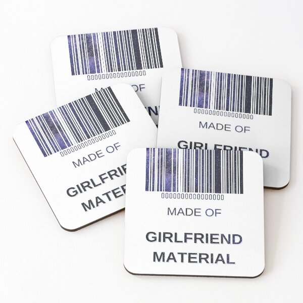 Item preview, Made Of 100% Girlfriend Material Blue Starry Nights- Aesthetic Funny Barcode unique designed and sold by MAEffects.