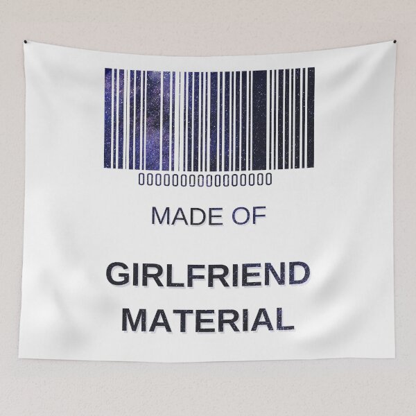 Item preview, Made Of 100% Girlfriend Material Blue Starry Nights- Aesthetic Funny Barcode unique designed and sold by MAEffects.