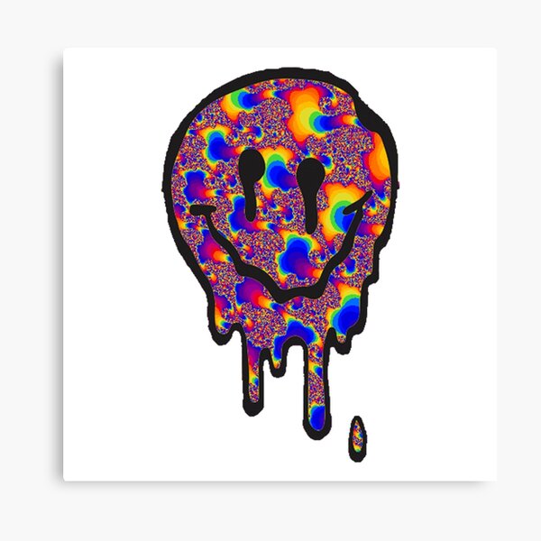 Drippy Smiley Face Canvas Prints For Sale Redbubble