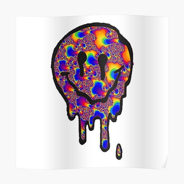 Drippy Smiley Face Drippy Smiley Face Poster For Sale By Redindian Redbubble