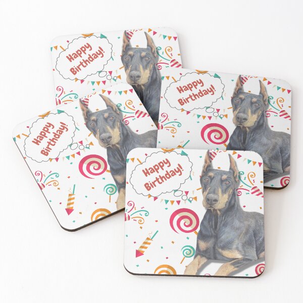 Item preview, happy birthday Dobermann designed and sold by AnnaAndVibes.