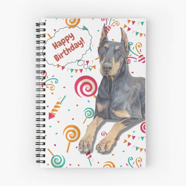 Item preview, happy birthday Dobermann designed and sold by AnnaAndVibes.