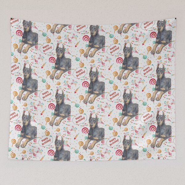 Item preview, happy birthday Dobermann designed and sold by AnnaAndVibes.