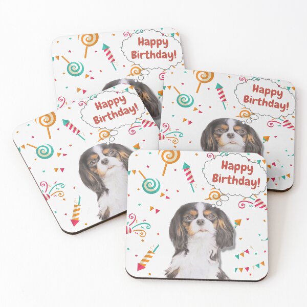 Item preview, happy birthday Cavalier King Charles Spaniel designed and sold by AnnaAndVibes.