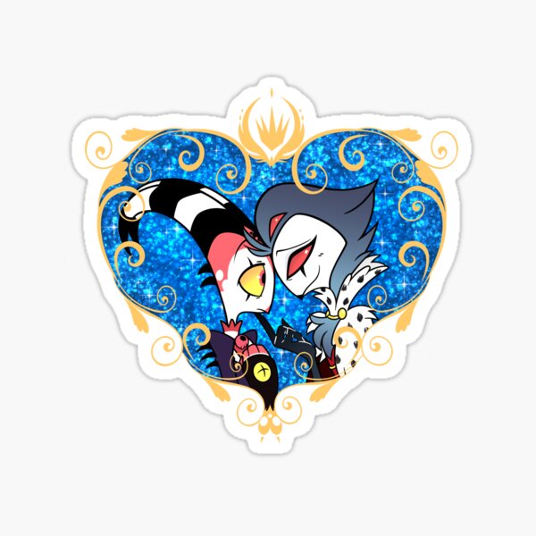 Helluva Boss Stolas and Blitzo Heart Frame Sticker