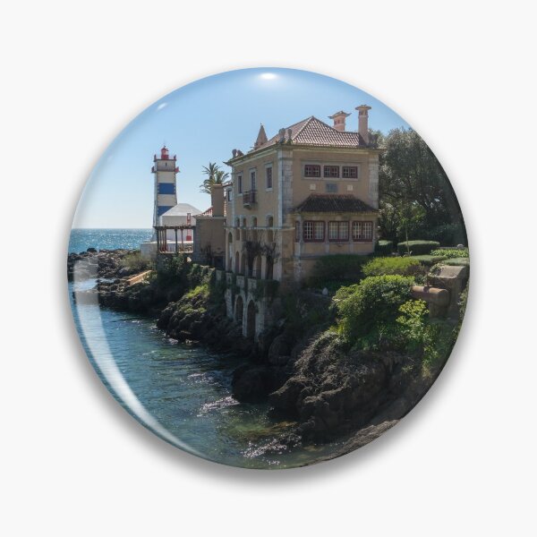 Item preview, Cascais Seaside Landmarks - Santa Maria House and Santa Marta Lighthouse designed and sold by Georgia Mizuleva.