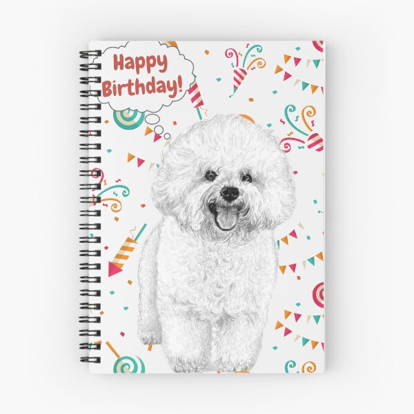 Item preview, happy birthday Bichon Frise designed and sold by AnnaAndVibes.