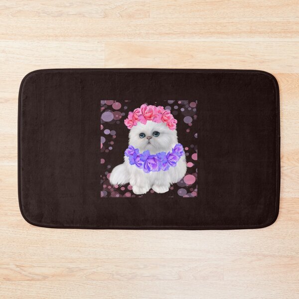 Item preview, Cute Cat With Flower Crawn Pattern designed and sold by Zareen Sayyed.