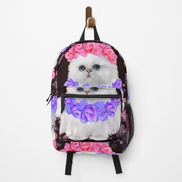 Item preview, Cute Cat With Flower Crawn Pattern designed and sold by Zareen Sayyed.