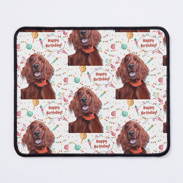 Item preview, happy birthday Irish Setter designed and sold by AnnaAndVibes.