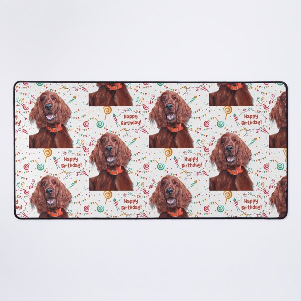 Item preview, happy birthday Irish Setter designed and sold by AnnaAndVibes.