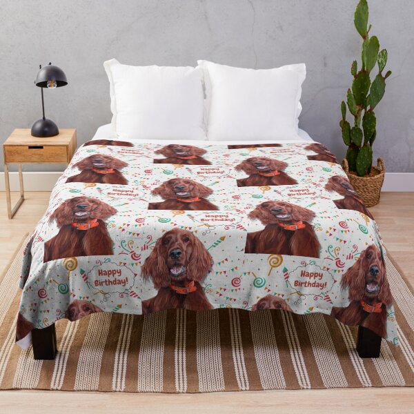 Item preview, happy birthday Irish Setter designed and sold by AnnaAndVibes.