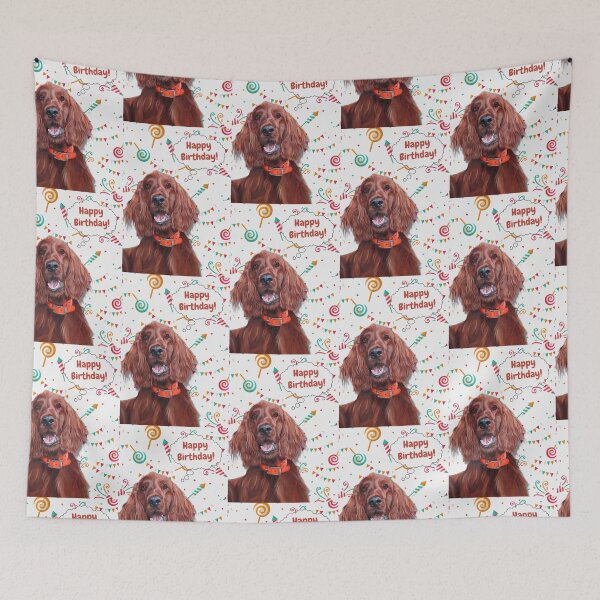 Item preview, happy birthday Irish Setter designed and sold by AnnaAndVibes.