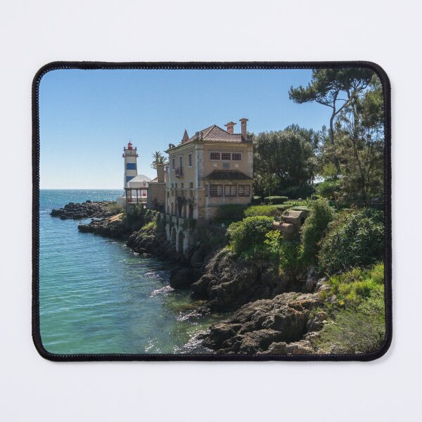 Item preview, Cascais Seaside Landmarks - Santa Maria House and Santa Marta Lighthouse designed and sold by Georgia Mizuleva.