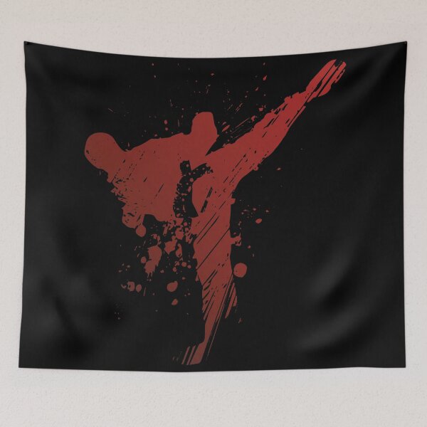 Item preview, Red martial arts kicking art designed and sold by highdegreepro.