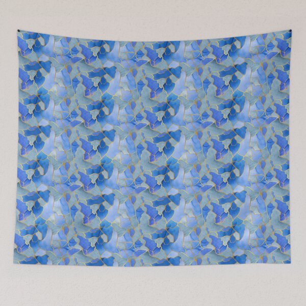Item preview, Ocean blue kintsugi seamless pattern designed and sold by Kasandraw.