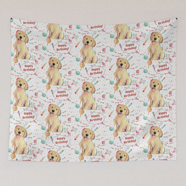 Item preview, Labrador Golden Retriever wishes happy birthday  designed and sold by AnnaAndVibes.