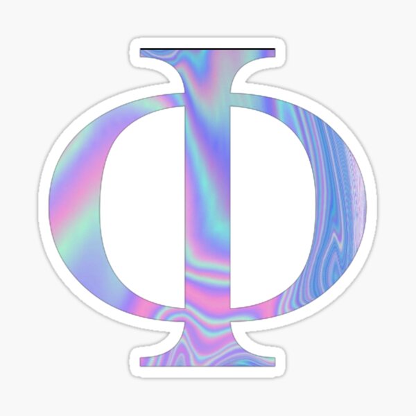 Phi- Holographic - Greek Letter Sticker