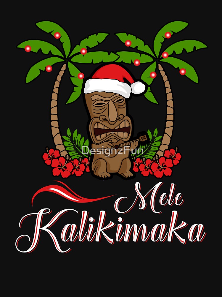 "Mele Kalikimaka Tiki Santa Merry Christmas " T-shirt by DesignzFun ...