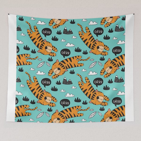 Item preview, Cute Tiger Pattern designed and sold by Imakeyouhappy.