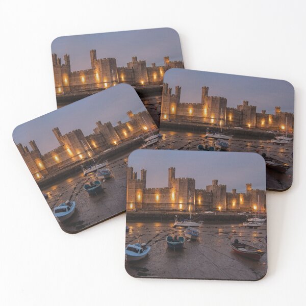 Item preview, Caernarfon Castle After Sunset With Boats designed and sold by Tony North.