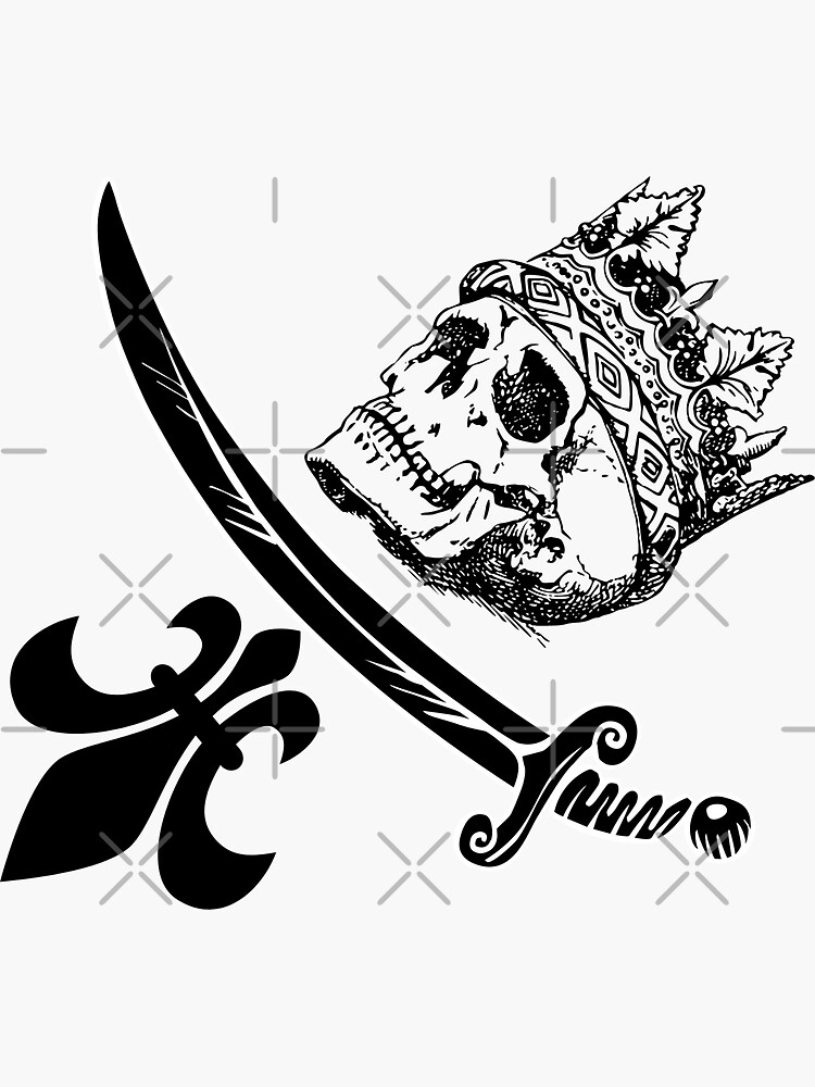 Jean Lafitte Pirate Flag - Reverse Sticker for Sale by Freihalt