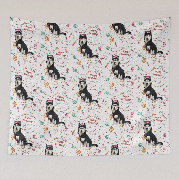 Item preview, Husky desea feliz cumpleaños designed and sold by AnnaAndVibes.