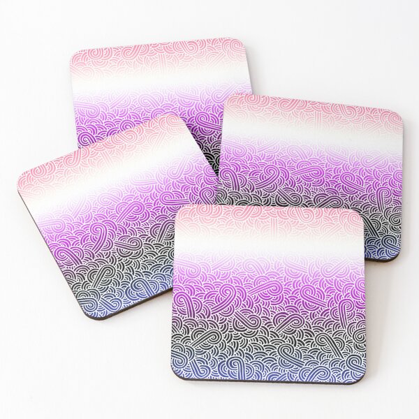 Item preview, Ombré genderfluid colours and white swirls doodles designed and sold by savousepate.