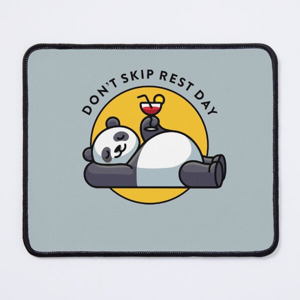 Item preview, crossfit statement print "Don't skip rest day" with panda bear and cocktail designed and sold by TrueType.
