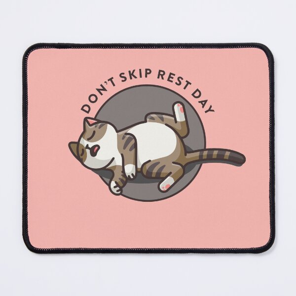 Item preview, crossfit statement print "Don't skip rest day" with sleeping cat designed and sold by TrueType.