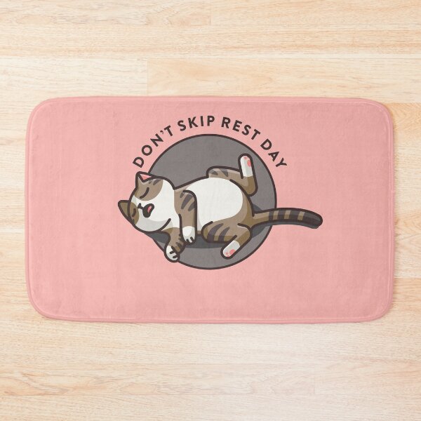 Item preview, crossfit statement print "Don't skip rest day" with sleeping cat designed and sold by TrueType.