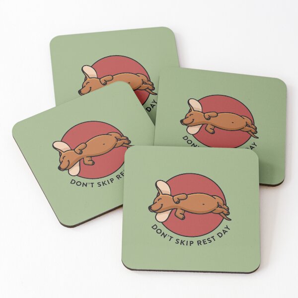 Item preview, crossfit statement print "Don't skip rest day" with cute sausage dog designed and sold by TrueType.