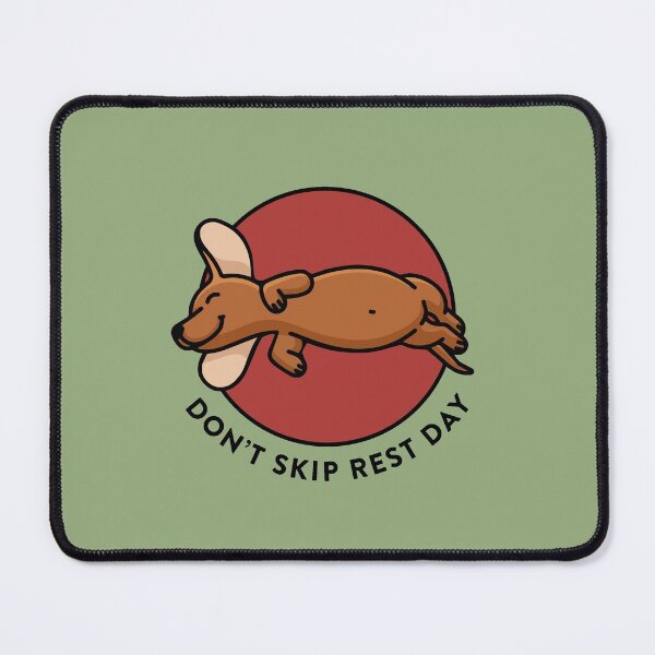 Item preview, crossfit statement print "Don't skip rest day" with cute sausage dog designed and sold by TrueType.