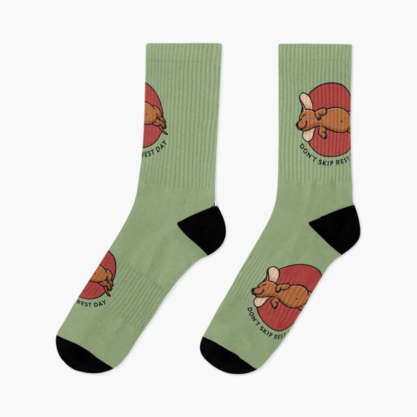 Item preview, crossfit statement print "Don't skip rest day" with cute sausage dog designed and sold by TrueType.