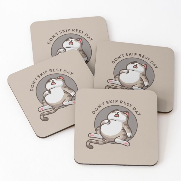 Item preview, crossfit statement print "Don't skip rest day" with sleeping cat designed and sold by TrueType.