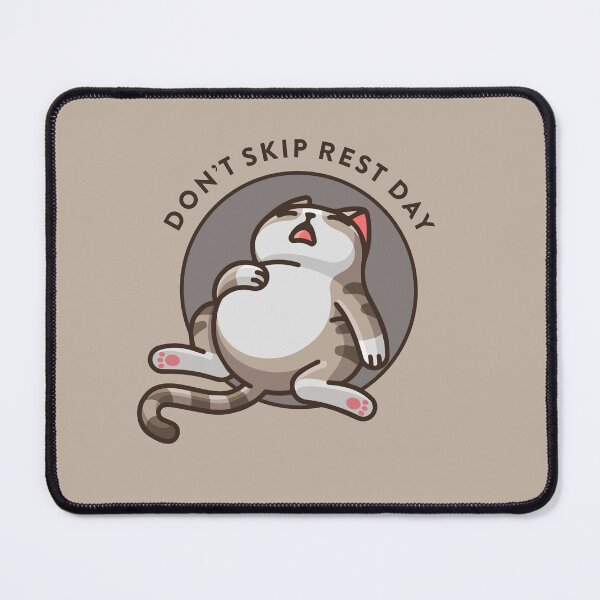 Item preview, crossfit statement print "Don't skip rest day" with sleeping cat designed and sold by TrueType.