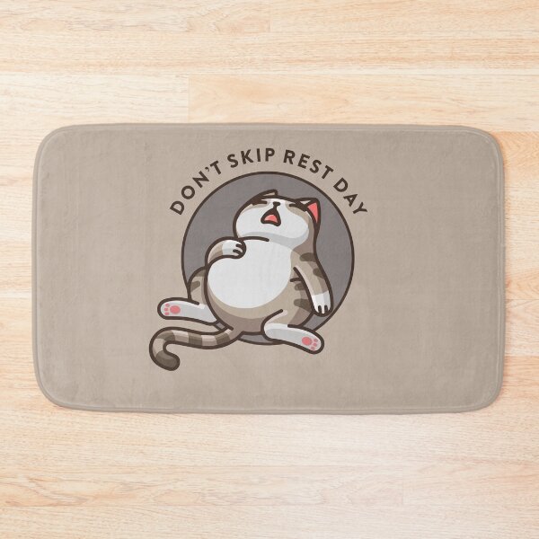Item preview, crossfit statement print "Don't skip rest day" with sleeping cat designed and sold by TrueType.