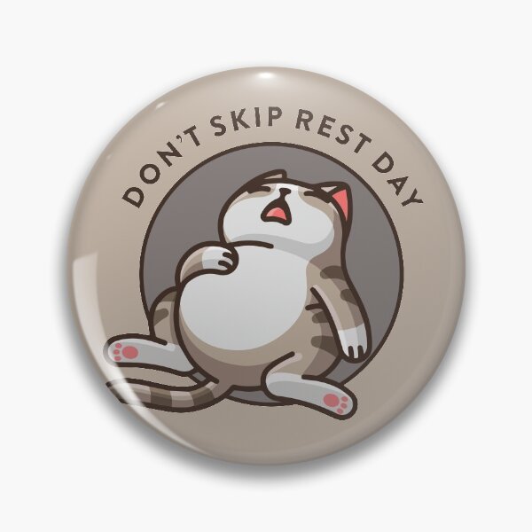 Item preview, crossfit statement print "Don't skip rest day" with sleeping cat designed and sold by TrueType.
