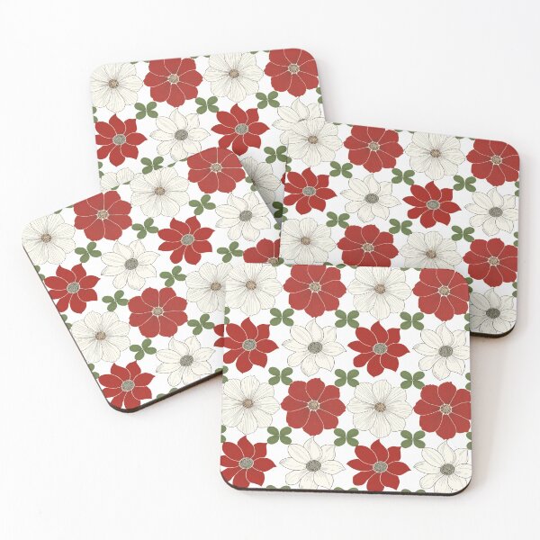Item preview, Red, white and green flowers designed and sold by Lilac Blooms Designs.