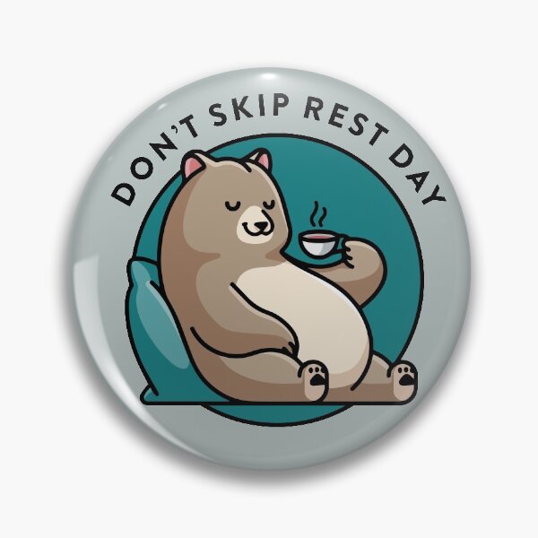 Item preview, crossfit statement print "Don't skip rest day" with cute bear and tea cup designed and sold by TrueType.